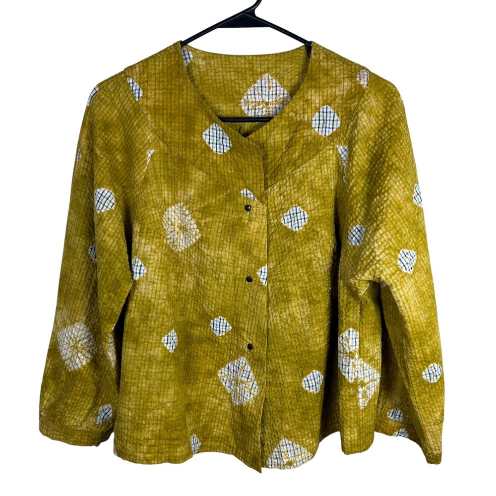 Babette Lagenlook Artsy Boxy Lonf Sleeve Cotton Top Size Medium